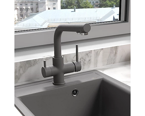 Заказать Смеситель для кухни Lemark Comfort LM3061PGS Серый шелк в магазине сантехники Santeh-Crystal.ru