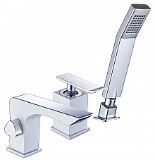 Смеситель на борт ванны Lemark Contest LM5845CW Хром Белый