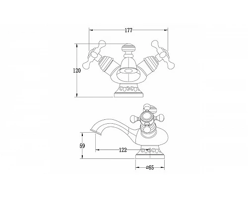 Заказать Смеситель для раковины Lemark Jasmine LM6646B Бронза в магазине сантехники Santeh-Crystal.ru