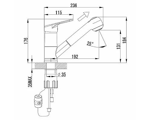 Заказать Смеситель для кухни Lemark Luna LM4150C Хром в магазине сантехники Santeh-Crystal.ru