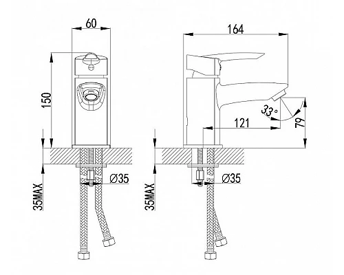 Приобрести Смеситель для раковины Lemark Mars LM3506C Хром в магазине сантехники Santeh-Crystal.ru