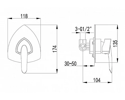 Купить Смеситель для душа Lemark Mars LM3523C Хром в магазине сантехники Santeh-Crystal.ru