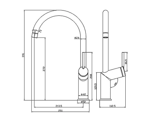 Купить Смеситель для кухни Lemark Minima LM3805C Хром в магазине сантехники Santeh-Crystal.ru