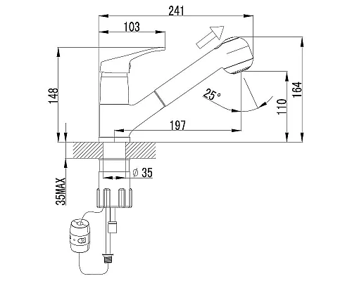 Приобрести Смеситель для кухни Lemark Omega LM3150C Хром в магазине сантехники Santeh-Crystal.ru