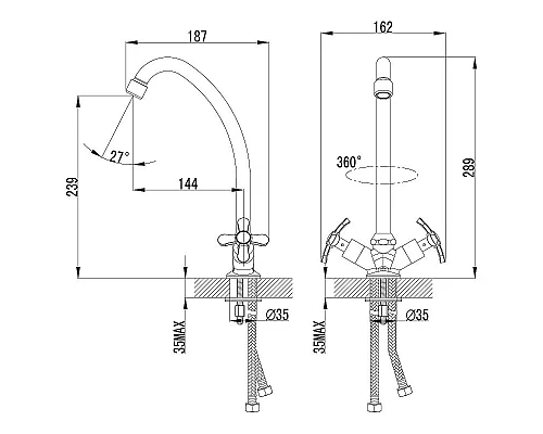 Приобрести Смеситель для кухни Lemark Partner LM6544C Хром в магазине сантехники Santeh-Crystal.ru