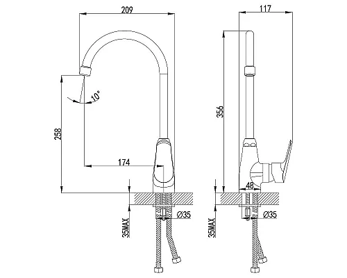 Заказать Смеситель для кухни Lemark Partner LM6555C Хром в магазине сантехники Santeh-Crystal.ru