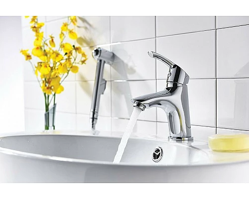 Приобрести Смеситель для раковины Lemark Plus Strike LM1116C с гигиеническим душем Хром в магазине сантехники Santeh-Crystal.ru