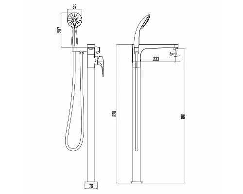 Приобрести Смеситель для ванны Lemark Shift LM4344C Хром в магазине сантехники Santeh-Crystal.ru