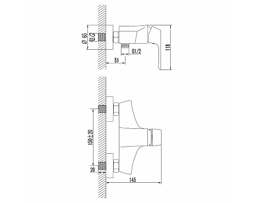 Приобрести Смеситель для душа Lemark Unit LM4503C Хром в магазине сантехники Santeh-Crystal.ru