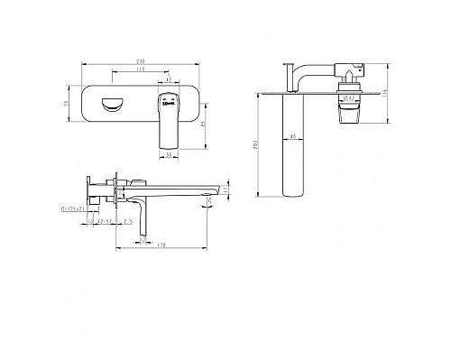 Приобрести Смеситель для раковины Lemark Ursus LM7226BL Черный в магазине сантехники Santeh-Crystal.ru