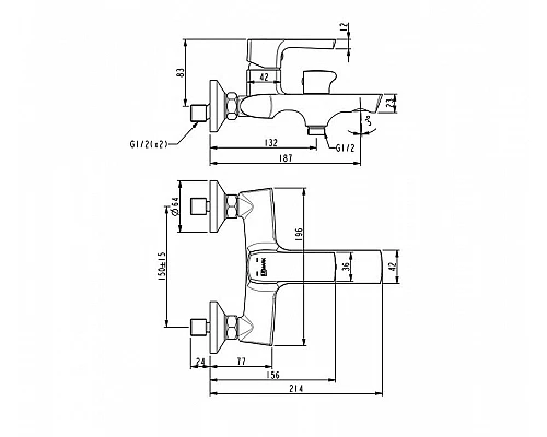 Приобрести Смеситель для ванны Lemark Ursus LM7214BL Черный в магазине сантехники Santeh-Crystal.ru