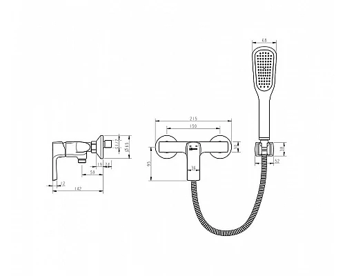 Приобрести Смеситель для душа Lemark Ursus LM7203BL Черный в магазине сантехники Santeh-Crystal.ru