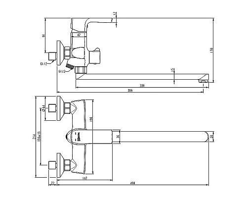 Заказать Смеситель для ванны Lemark Ursus LM7251BL Черный в магазине сантехники Santeh-Crystal.ru