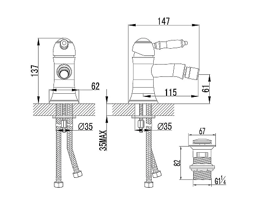 Заказать Смеситель для биде Lemark Villa LM4808C Хром в магазине сантехники Santeh-Crystal.ru