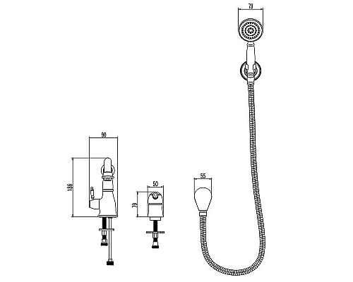 Купить Смеситель на борт ванны Lemark Villa LM4847C Хром в магазине сантехники Santeh-Crystal.ru