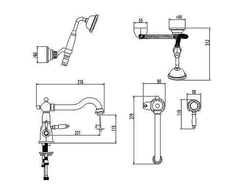 Купить Смеситель на борт ванны Lemark Villa LM4847C Хром в магазине сантехники Santeh-Crystal.ru