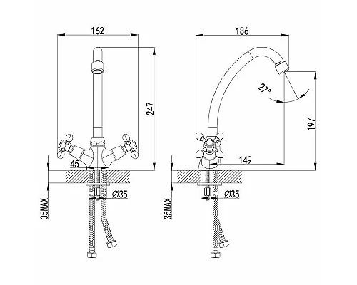 Приобрести Смеситель для кухни Lemark Vista LM7604C Хром в магазине сантехники Santeh-Crystal.ru