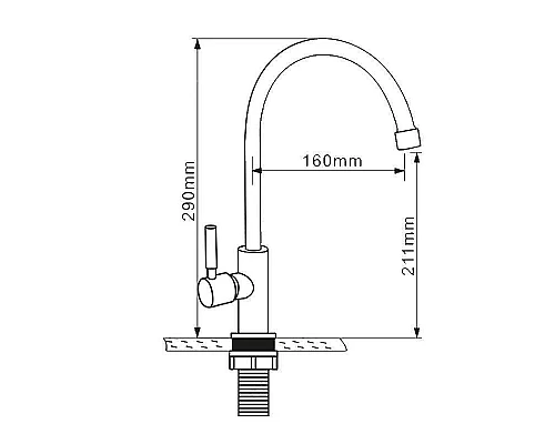 Купить Кран для одного типа воды Melana F6113 Хром в магазине сантехники Santeh-Crystal.ru