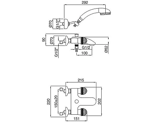 Приобрести Смеситель для ванны Migliore Axo 18476 Бронза в магазине сантехники Santeh-Crystal.ru