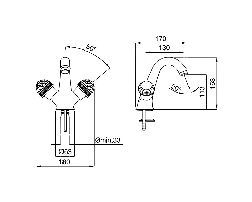 Приобрести Смеситель для раковины Migliore Axo 18490 Хром в магазине сантехники Santeh-Crystal.ru