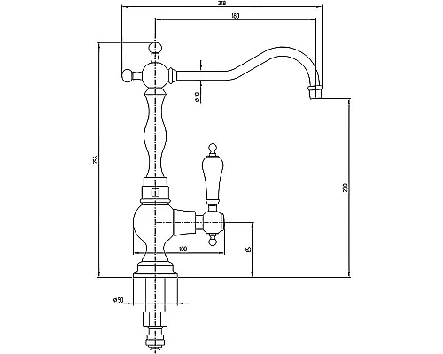 Приобрести Кран для одного типа воды Migliore Baron 18309 Золото в магазине сантехники Santeh-Crystal.ru