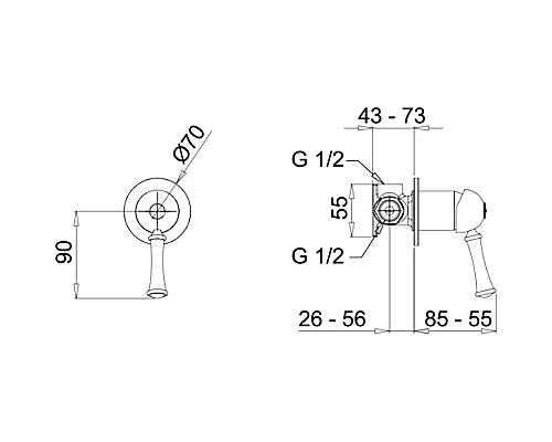 Приобрести Смеситель для душа Migliore Dallas 18609 Золото в магазине сантехники Santeh-Crystal.ru