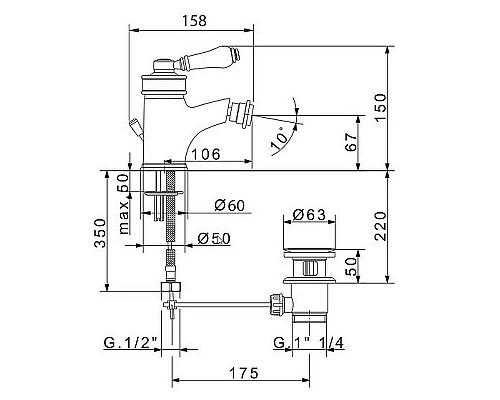 Заказать Смеситель для биде Migliore Ermitage 18610 Бронза в магазине сантехники Santeh-Crystal.ru