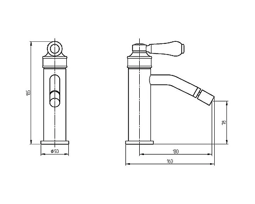 Заказать Смеситель для биде Migliore Ermitage Mini 28583 Бронза в магазине сантехники Santeh-Crystal.ru