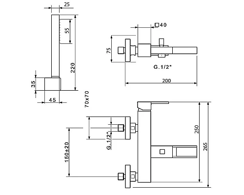 Купить Смеситель для ванны Migliore Kvant 18767 Хром в магазине сантехники Santeh-Crystal.ru