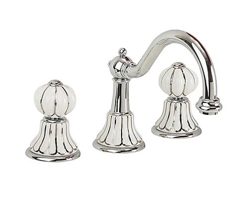 Приобрести Смеситель для биде Migliore Olivia 19010 Хром Белый декор Платина в магазине сантехники Santeh-Crystal.ru