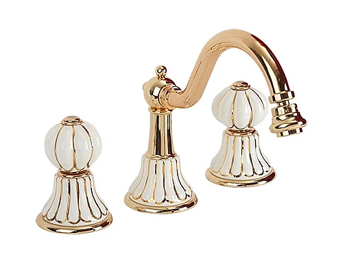 Заказать Смеситель для биде Migliore Olivia 19026 Золото Белый декор Золото в магазине сантехники Santeh-Crystal.ru