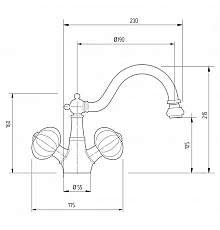 Смеситель для биде Migliore Olivia 19027 Золото Белый декор Золото