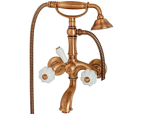 Купить Смеситель для ванны Migliore Olivia 18996 Бронза Белый в магазине сантехники Santeh-Crystal.ru
