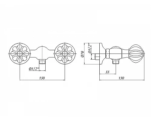 Приобрести Смеситель для душа Migliore Olivia 19030 Золото Белый декор Золото в магазине сантехники Santeh-Crystal.ru