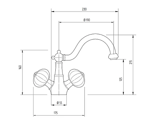 Купить Смеситель для раковины Migliore Olivia 19000 Бронза Белый в магазине сантехники Santeh-Crystal.ru