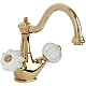 Приобрести Смеситель для раковины Migliore Olivia 19024 Золото Белый в магазине сантехники Santeh-Crystal.ru