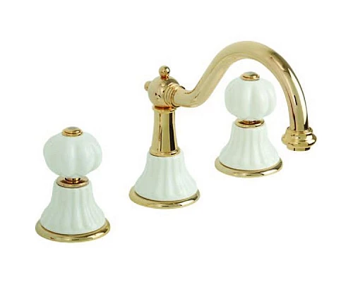 Купить Смеситель для раковины Migliore Olivia 19023 Белый Золото в магазине сантехники Santeh-Crystal.ru