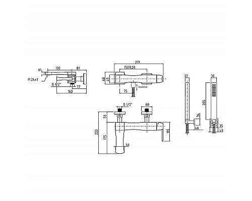 Приобрести Смеситель для ванны Migliore Opera 19039 Хром в магазине сантехники Santeh-Crystal.ru