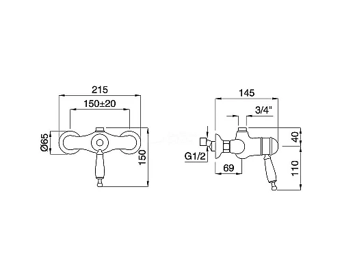 Купить Смеситель для душа Migliore Oxford 19131 с термостатом Хром в магазине сантехники Santeh-Crystal.ru