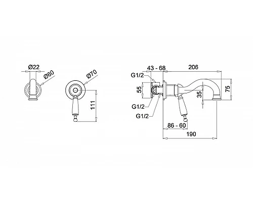 Заказать Смеситель для раковины Migliore Oxford 19156 Хром Золото в магазине сантехники Santeh-Crystal.ru