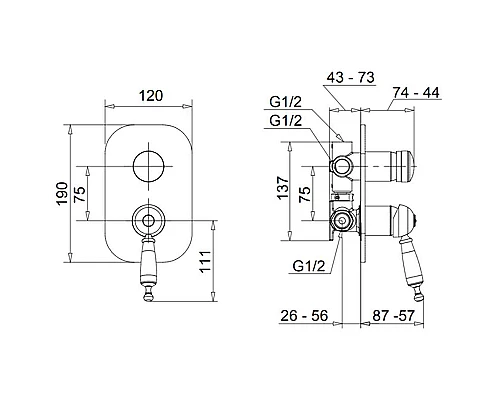 Заказать Смеситель для душа Migliore Oxford 19099 Бронза в магазине сантехники Santeh-Crystal.ru