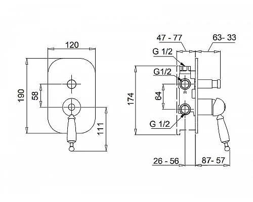 Купить Смеситель для душа Migliore Oxford 27414 Тосканская бронза в магазине сантехники Santeh-Crystal.ru