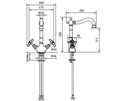 Заказать Смеситель для кухни Migliore Princeton 18216 Тосканская бронза в магазине сантехники Santeh-Crystal.ru
