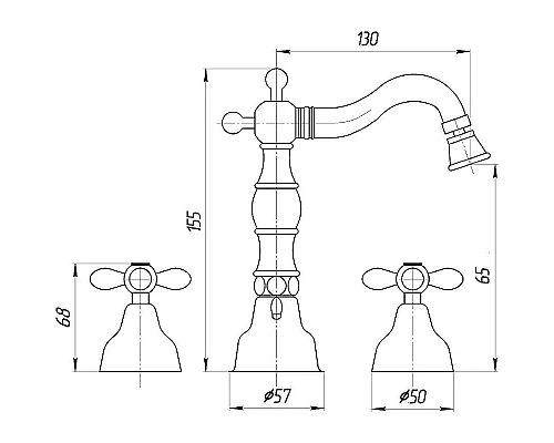 Заказать Смеситель для биде Migliore Princeton Plus ML.PRP-8025.BR Бронза в магазине сантехники Santeh-Crystal.ru