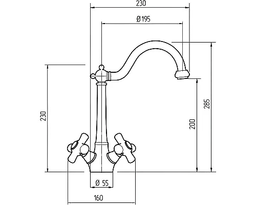 Приобрести Смеситель для кухни Migliore Provance 18203 Бронза в магазине сантехники Santeh-Crystal.ru