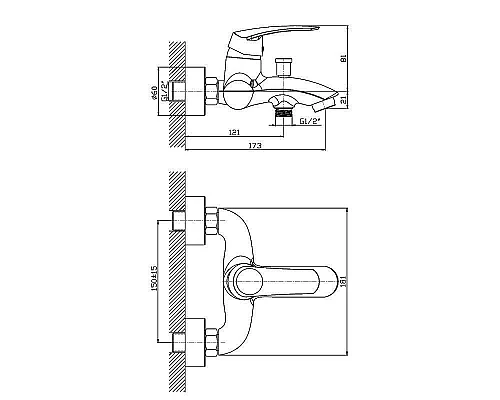Заказать Смеситель для ванны Orange Alfi M18-100br Бронза в магазине сантехники Santeh-Crystal.ru