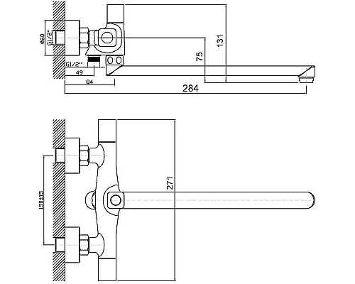 Купить Смеситель для ванны Orange Alfi M82-214cr универсальный Хром в магазине сантехники Santeh-Crystal.ru