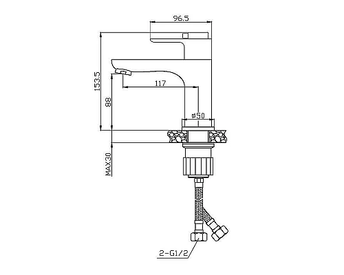 Приобрести Смеситель для раковины Orange Aristo T19-021cr Хром в магазине сантехники Santeh-Crystal.ru