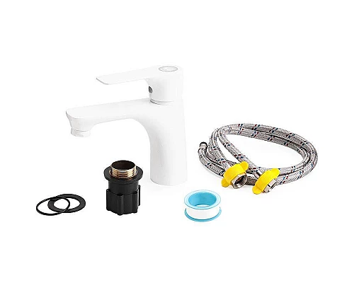 Купить Смеситель для раковины Orange Aristo M19-021w Белый глянец в магазине сантехники Santeh-Crystal.ru