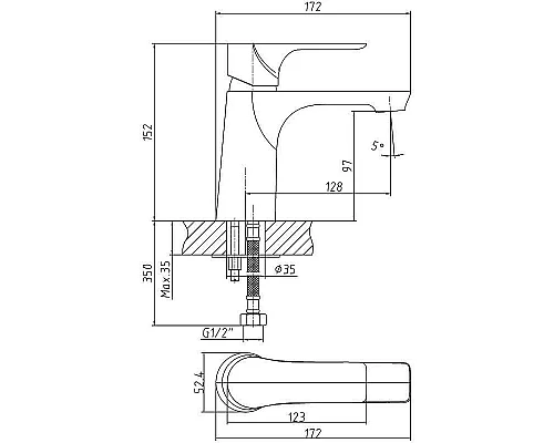 Купить Смеситель для раковины Orange Aristo M19-021w Белый глянец в магазине сантехники Santeh-Crystal.ru